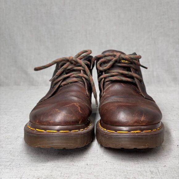 Vintage Dr. Martens Short Boots Brown Leather Lace Up MIE Size 7‎ - Picture 4 of 11